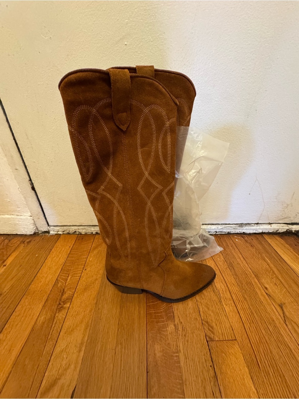 Dolce Vita Klancy Cognac Suede Western Boots - Picture 2 of 7
